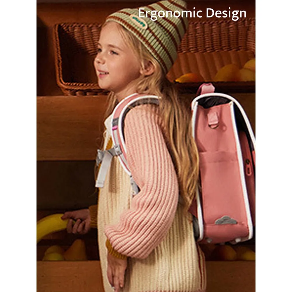 Coral Peach Rectangle style Backpack for Kids, Large