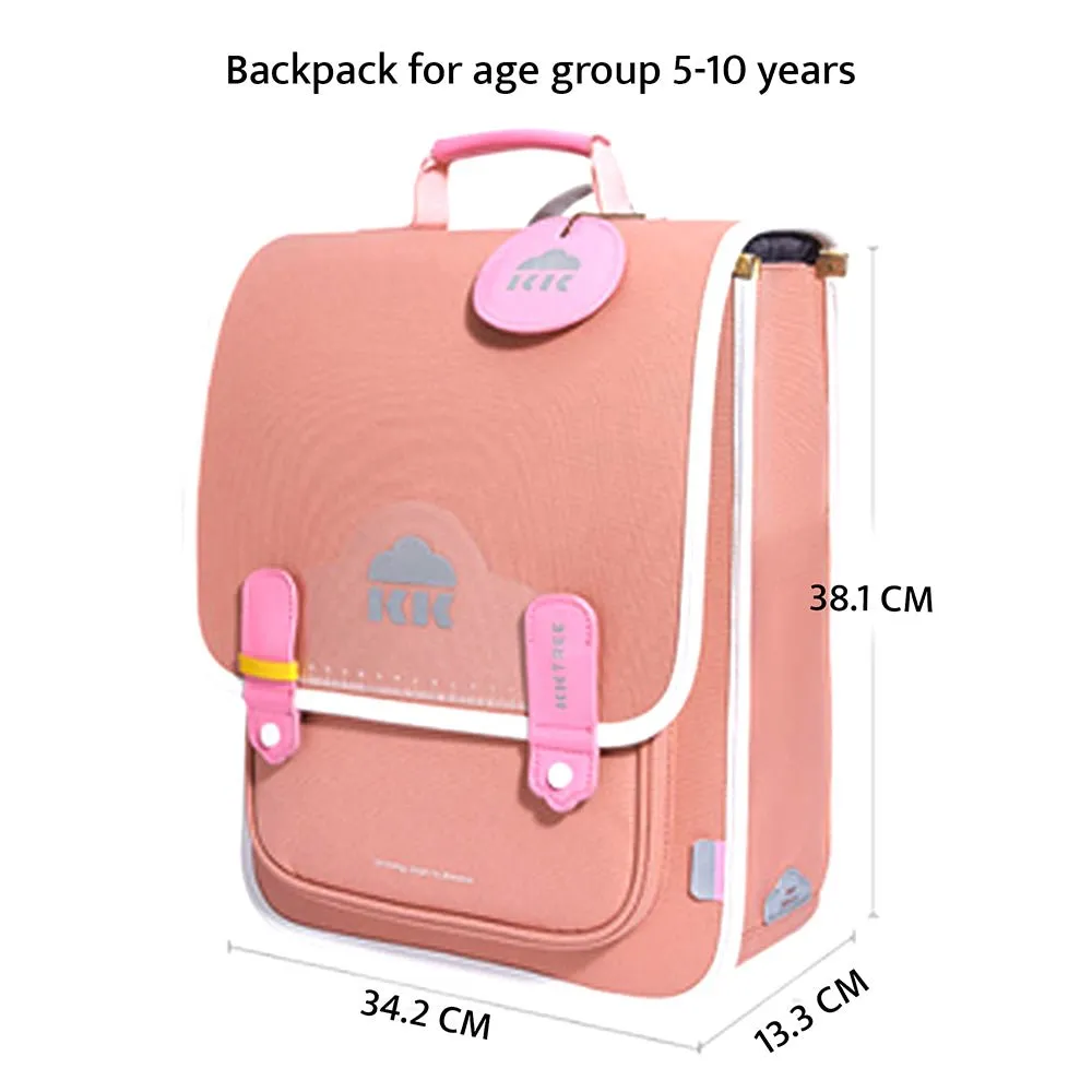 Coral Peach Rectangle style Backpack for Kids, Large