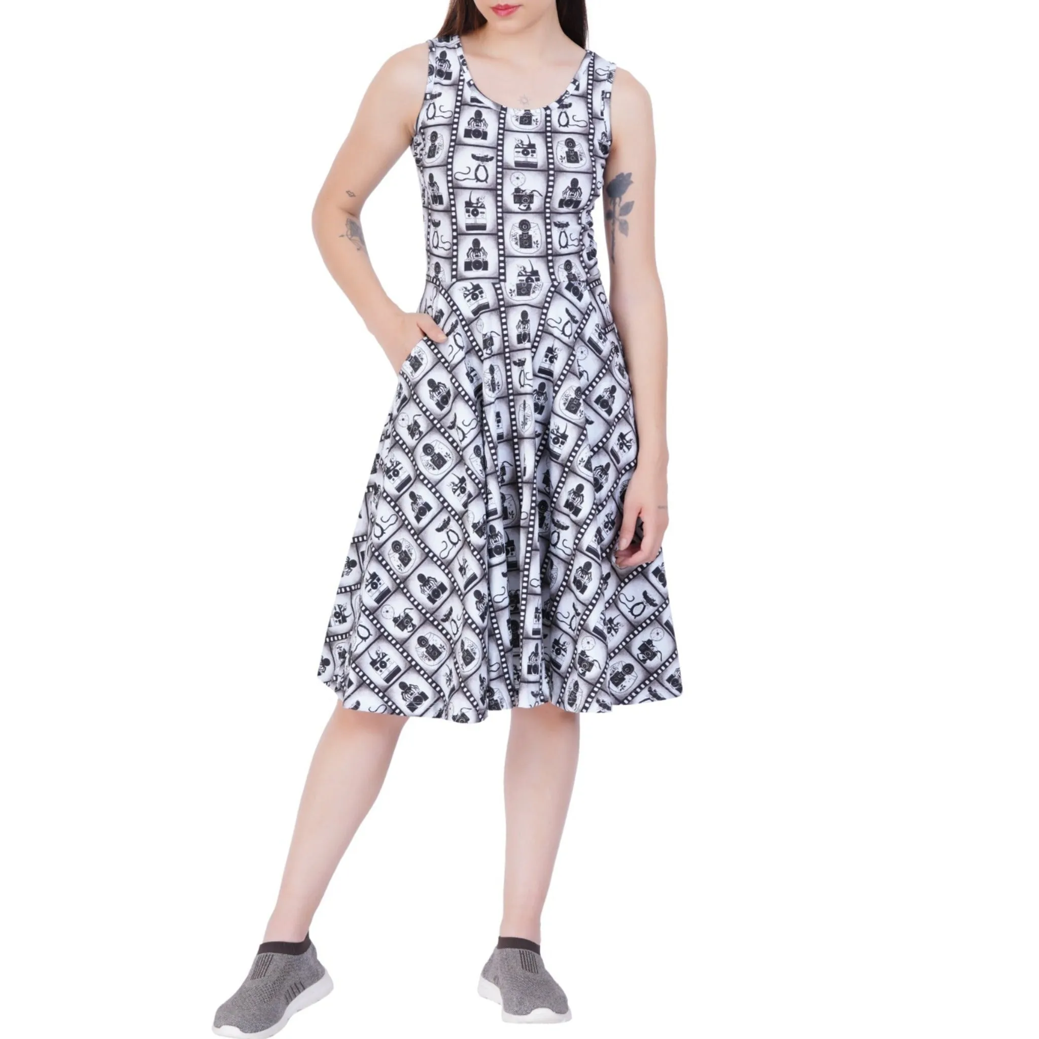 Curious Creatures & Cameras Sleeveless Twirl Dress