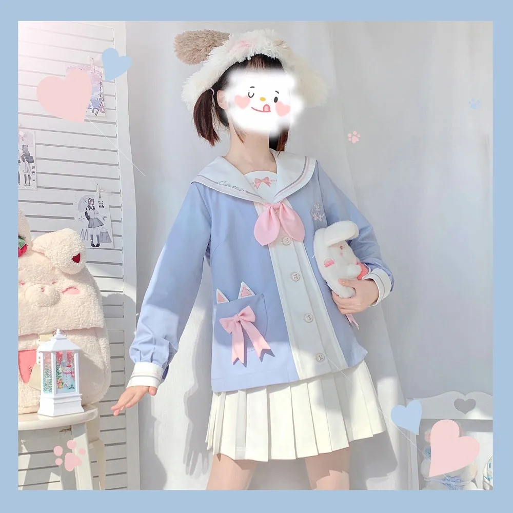 Cute blue uniform set   bag PL51826