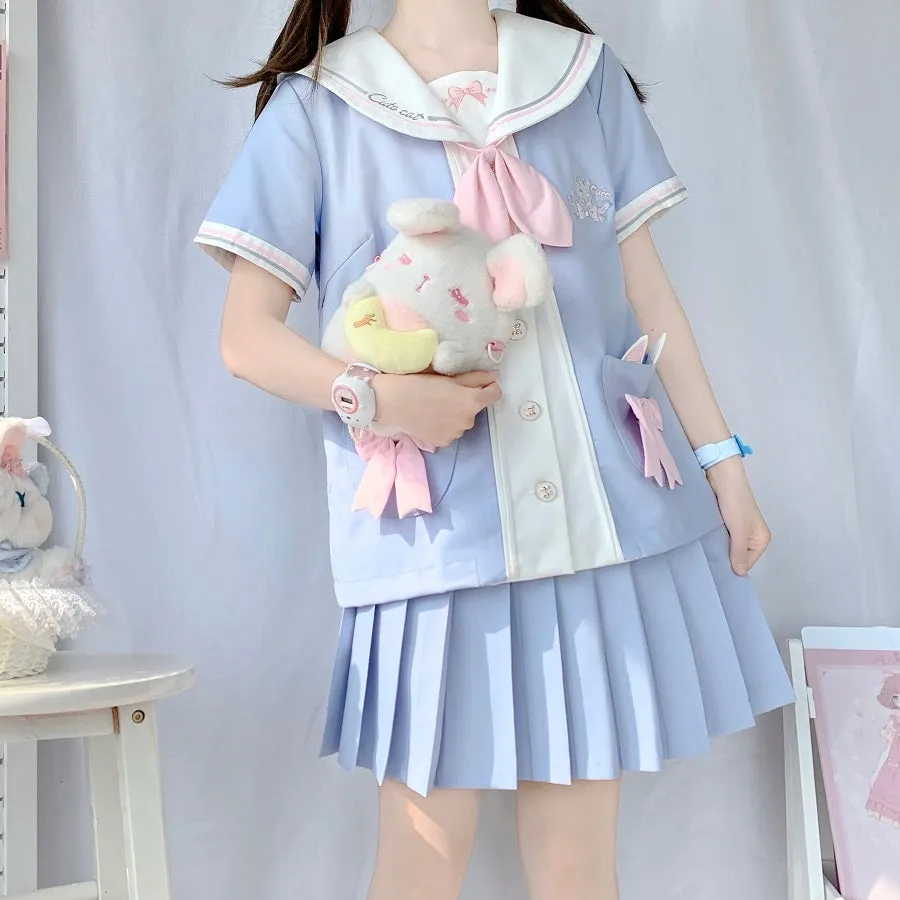 Cute blue uniform set   bag PL51826