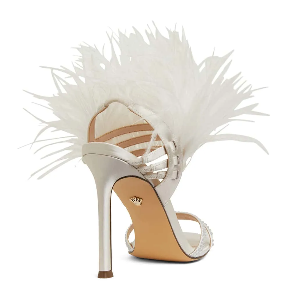 Dalva Heel in Ivory Satin