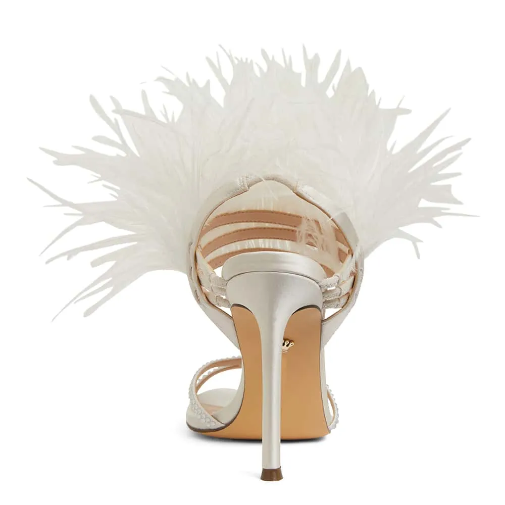 Dalva Heel in Ivory Satin