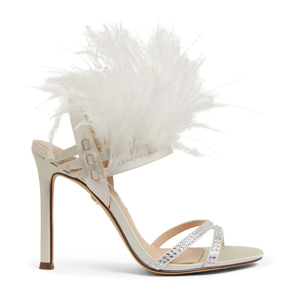 Dalva Heel in Ivory Satin