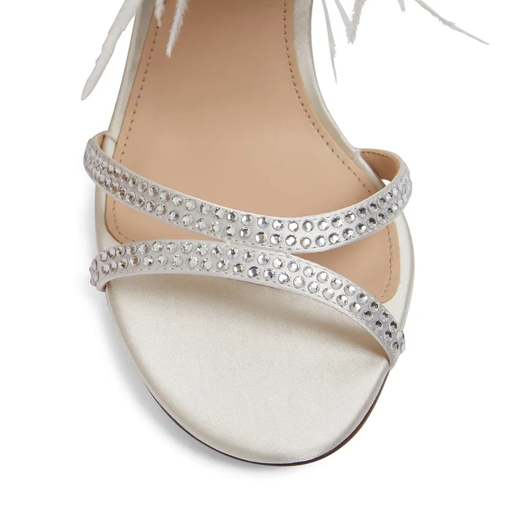 Dalva Heel in Ivory Satin