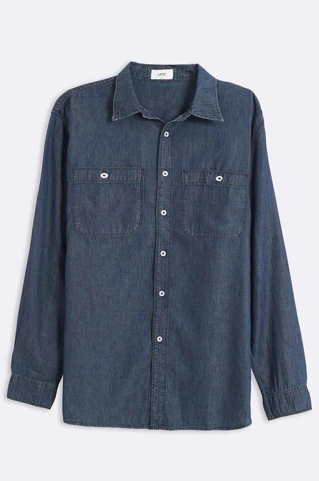 DENIM SHIRT WITH PATCH POCKETS