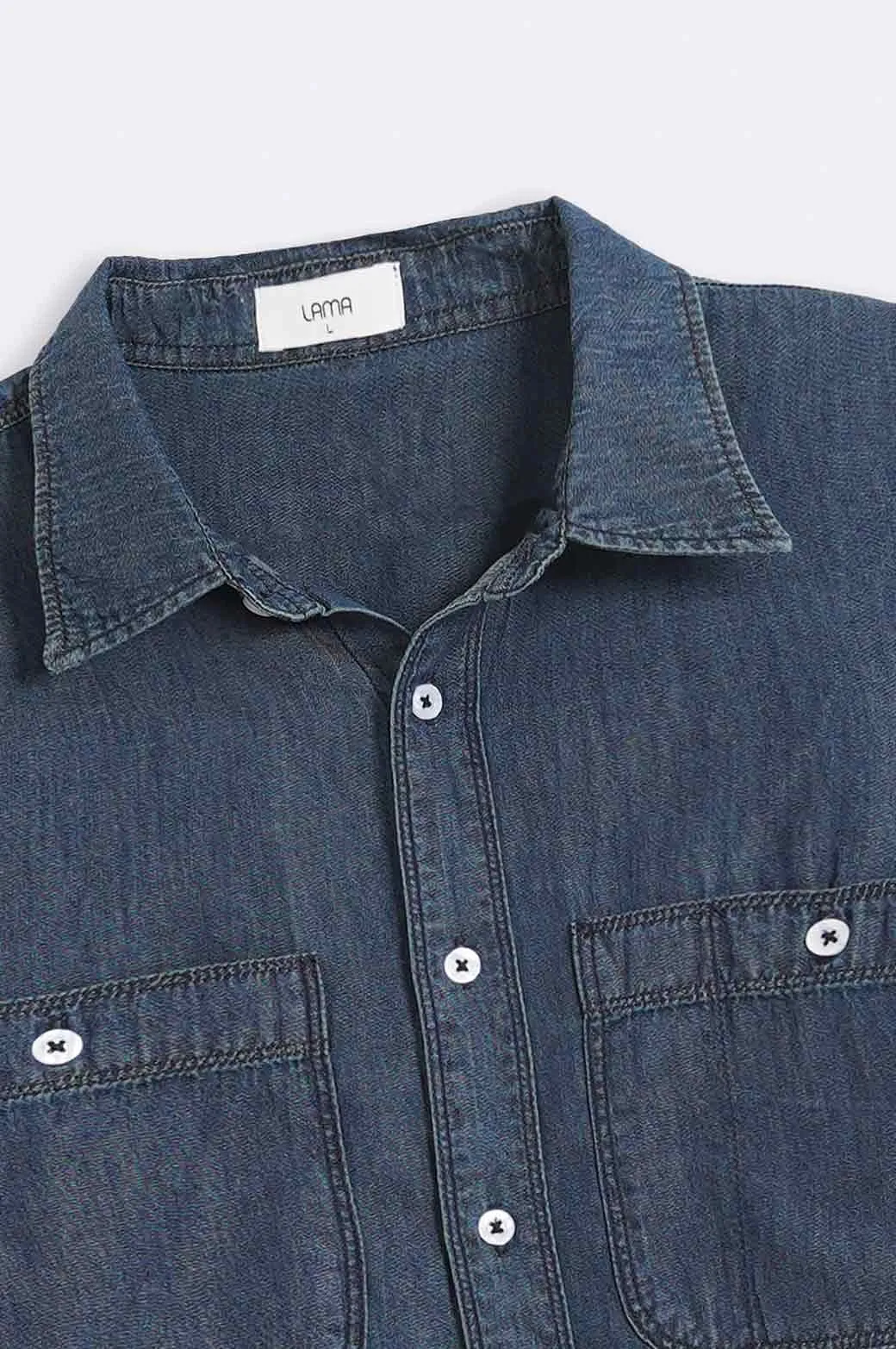 DENIM SHIRT WITH PATCH POCKETS