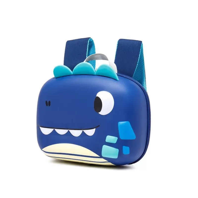 Derek the Dino 3d Light weighted Ergo Backpack for Toddlers & Kids with Leash, Blue