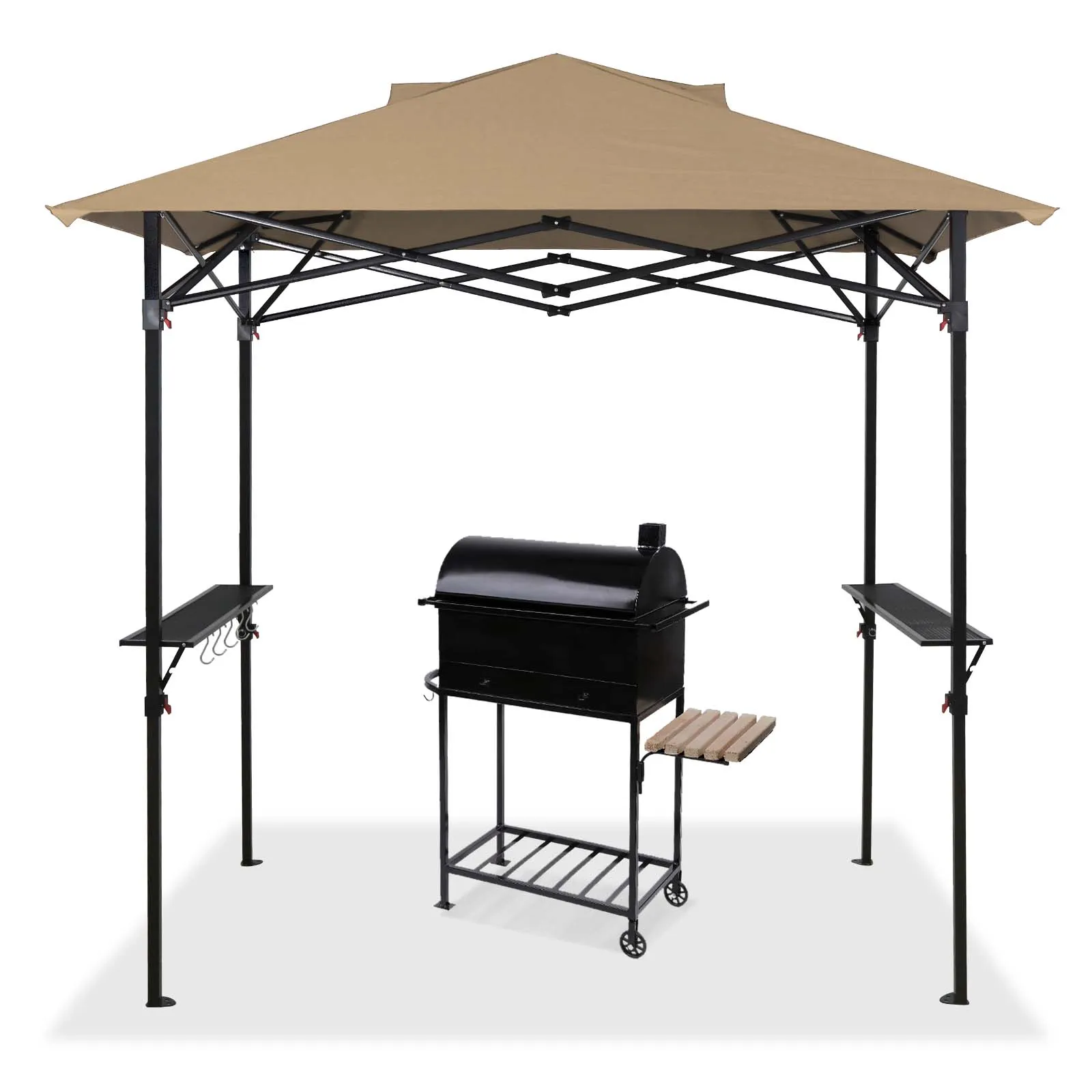 EAGLE PEAK 8x5 Pop up Grill Gazebo with Wheeled Bag, Instant Outdoor BBQ Canopy with Air Vent for Barbeque