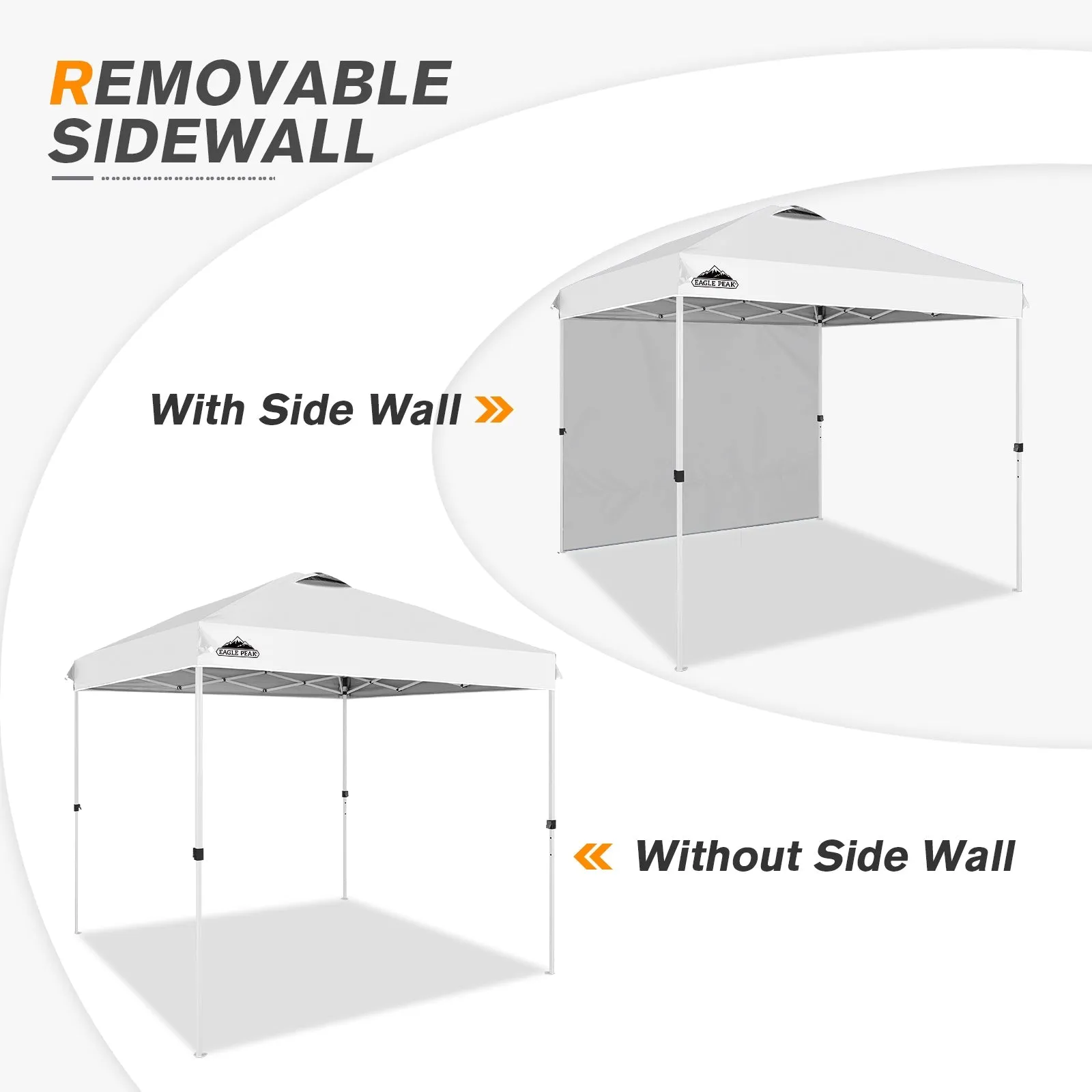 EAGLE PEAK 8x8 Pop Up Straight Leg Canopy with Sidewall