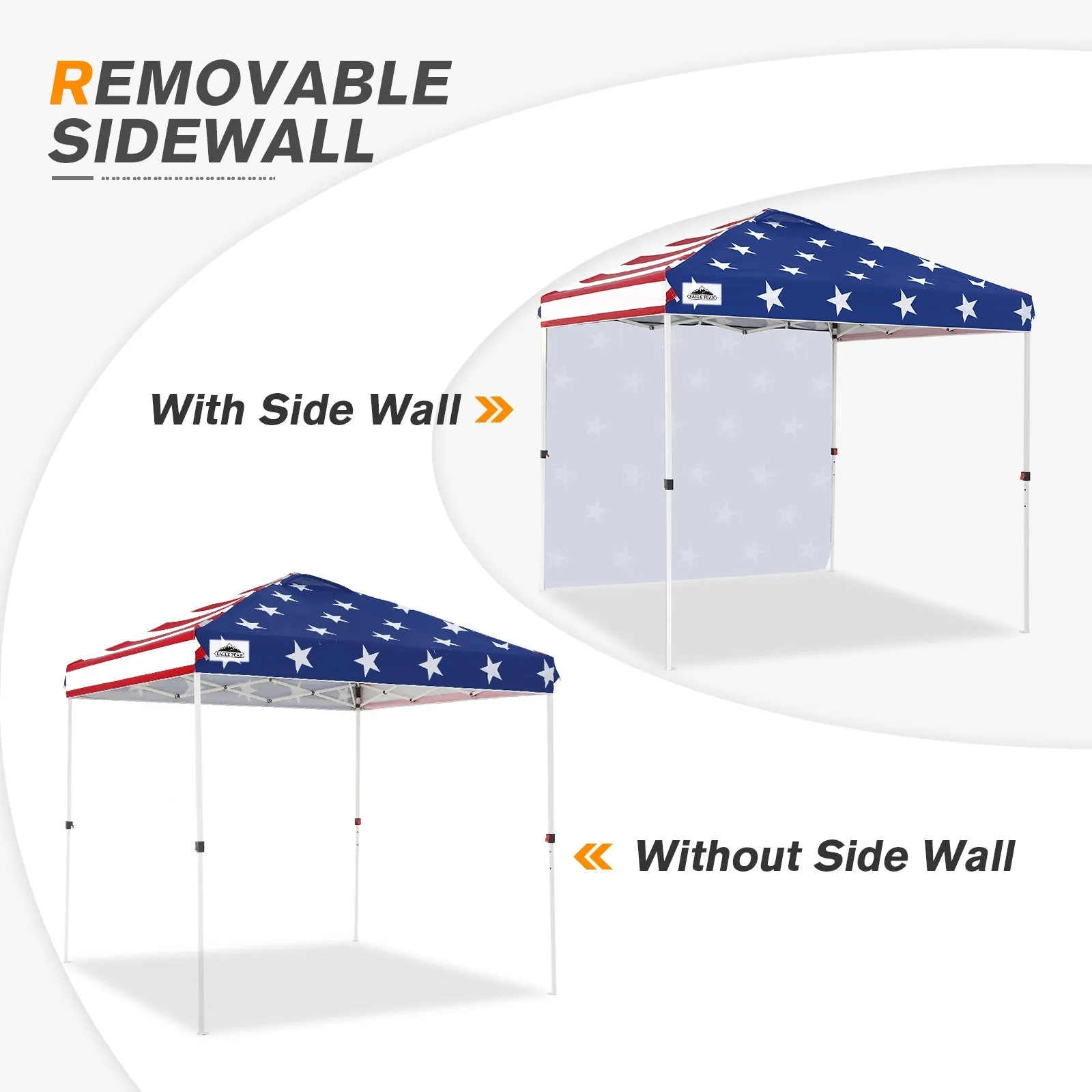 EAGLE PEAK 8x8 Pop Up Straight Leg Canopy with Sidewall