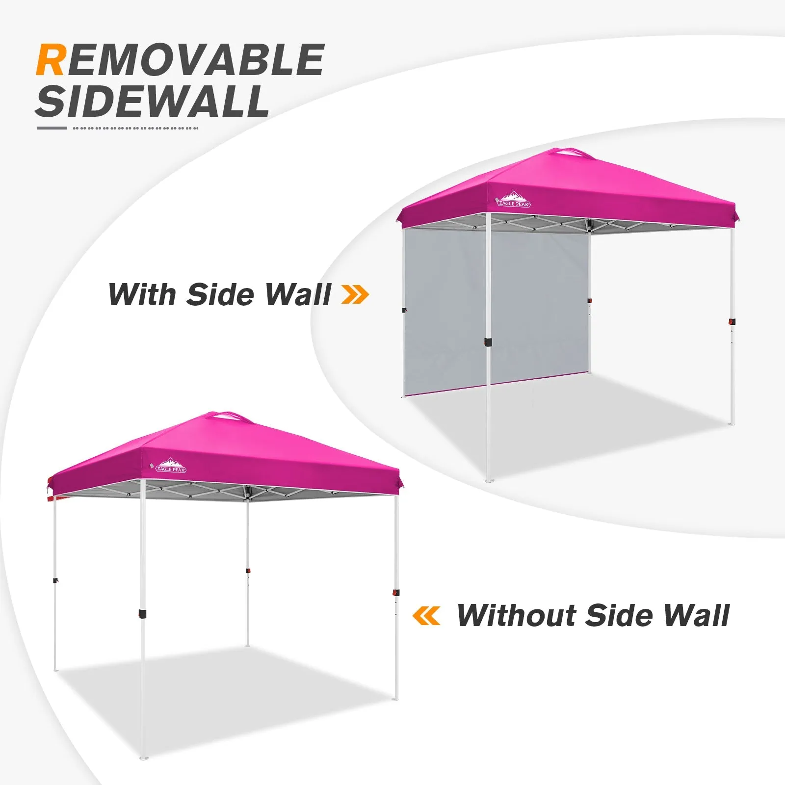 EAGLE PEAK 8x8 Pop Up Straight Leg Canopy with Sidewall