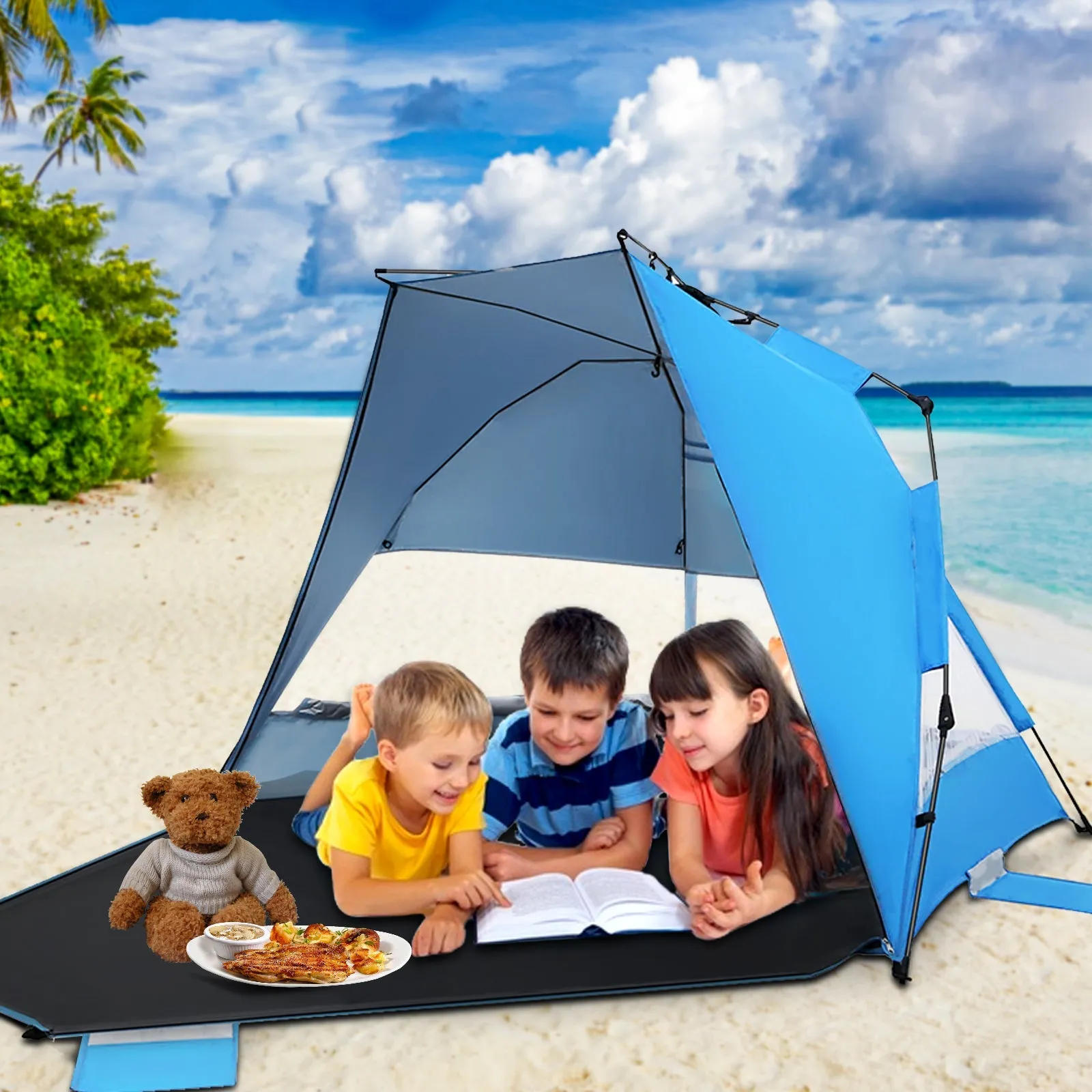 EAGLE PEAK Instant Beach Tent, Sunshade with Windows