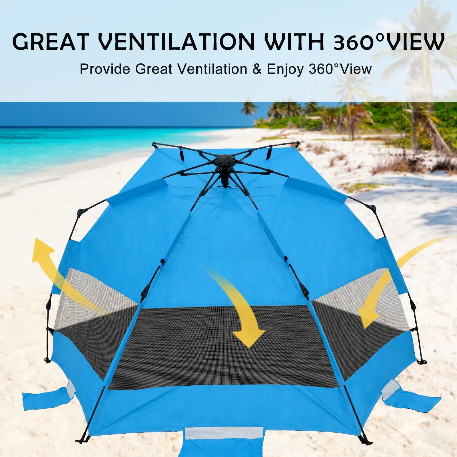 EAGLE PEAK Instant Beach Tent, Sunshade with Windows