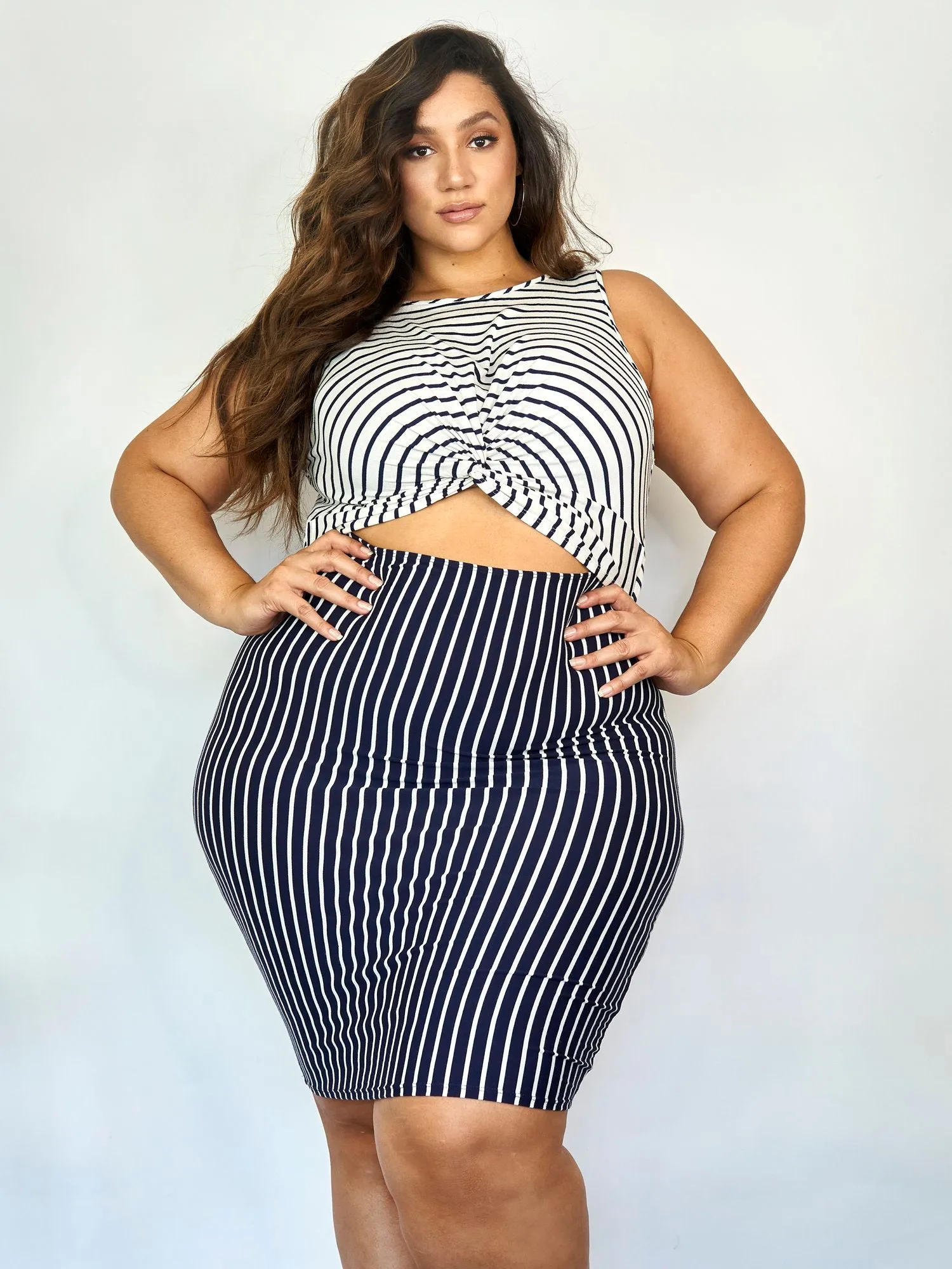 Eloise Cut-Out Stripe Bodycon Dress