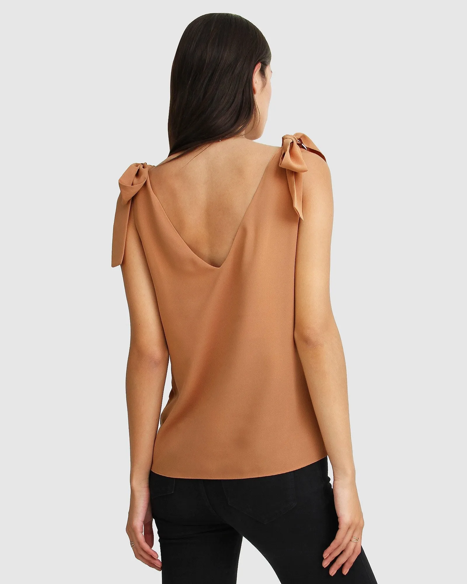 Feel For You V-Neck Top - Camel