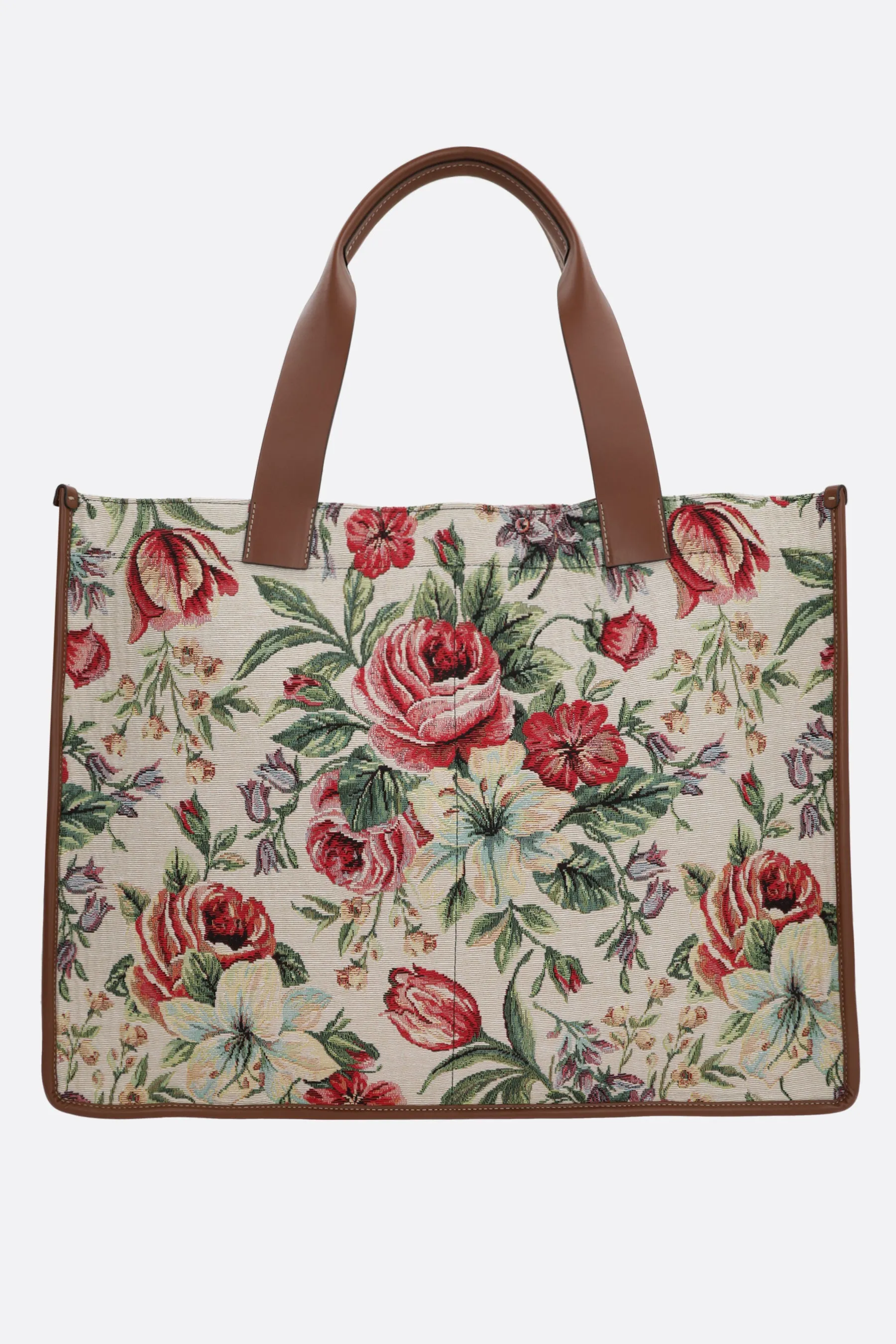 floral tapestry fabric large tote bag