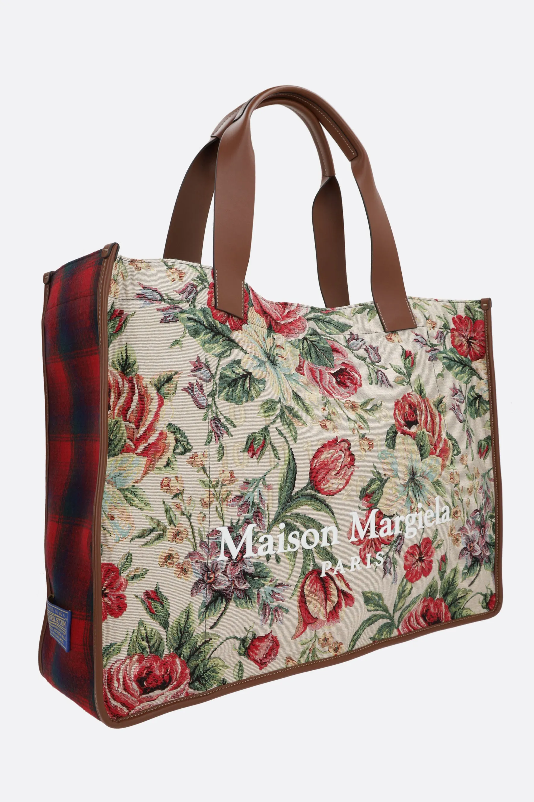 floral tapestry fabric large tote bag