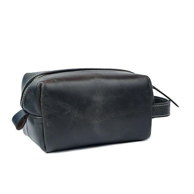 Genuine Leather Traveling toiletry Bag, Dopp Kit or Cosmetic Bag