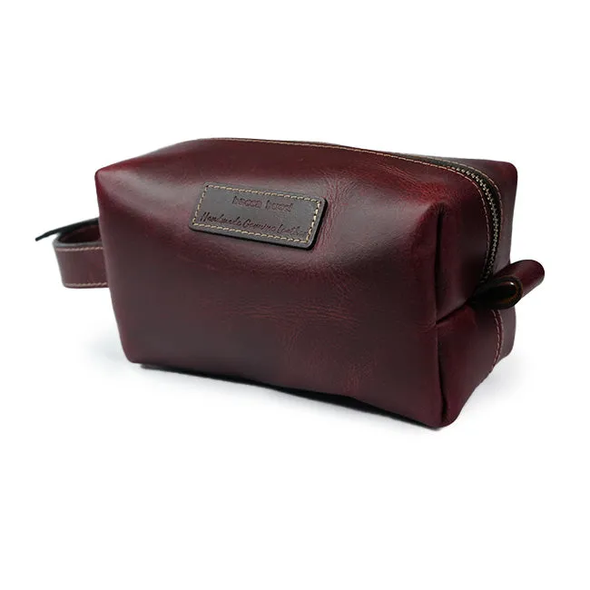 Genuine Leather Traveling toiletry Bag, Dopp Kit or Cosmetic Bag