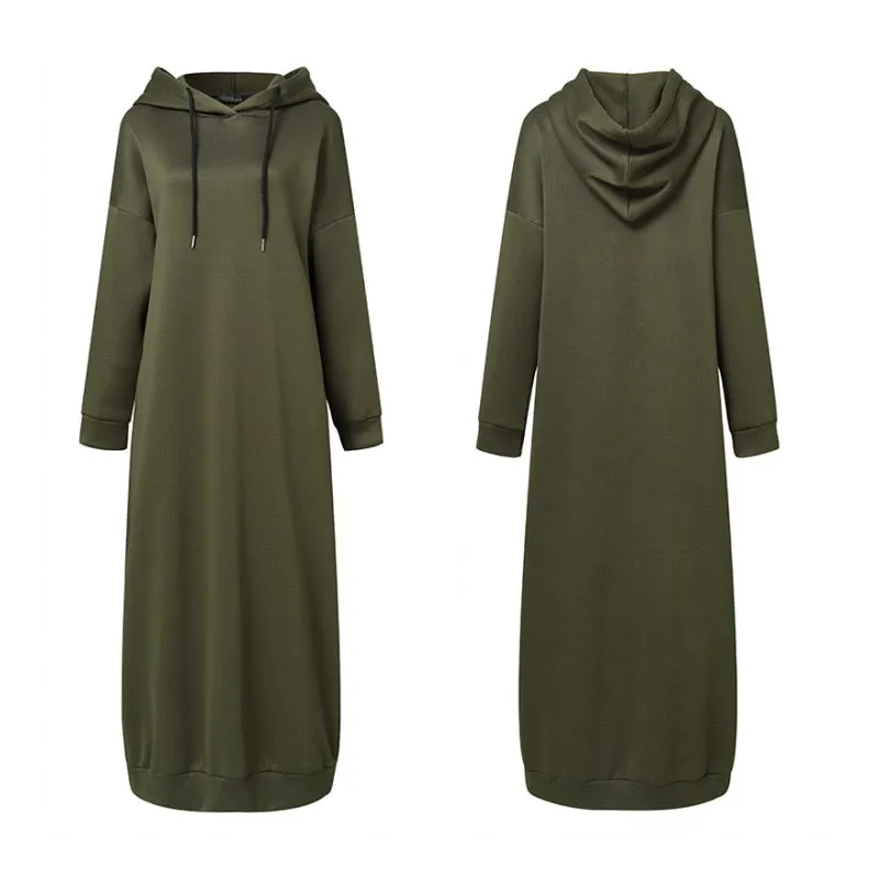 ISRAELITE Hooded Sweatshirt Dress with Pockets