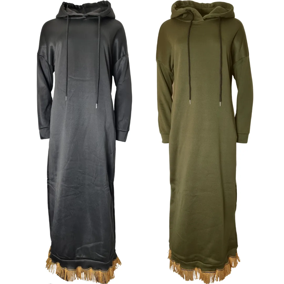 ISRAELITE Hooded Sweatshirt Dress with Pockets