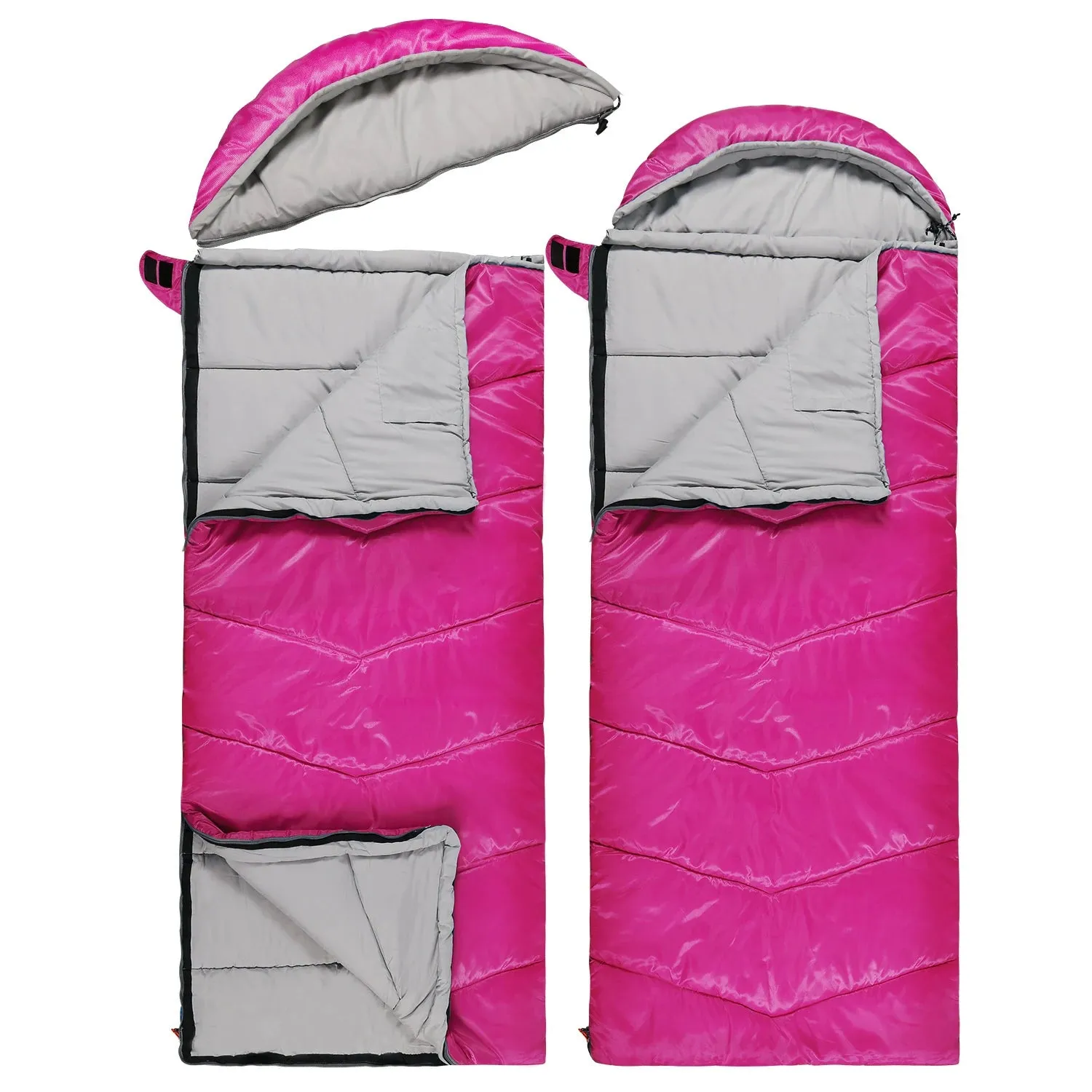 Kids Sleeping Bag With Detachable Hood,Rose