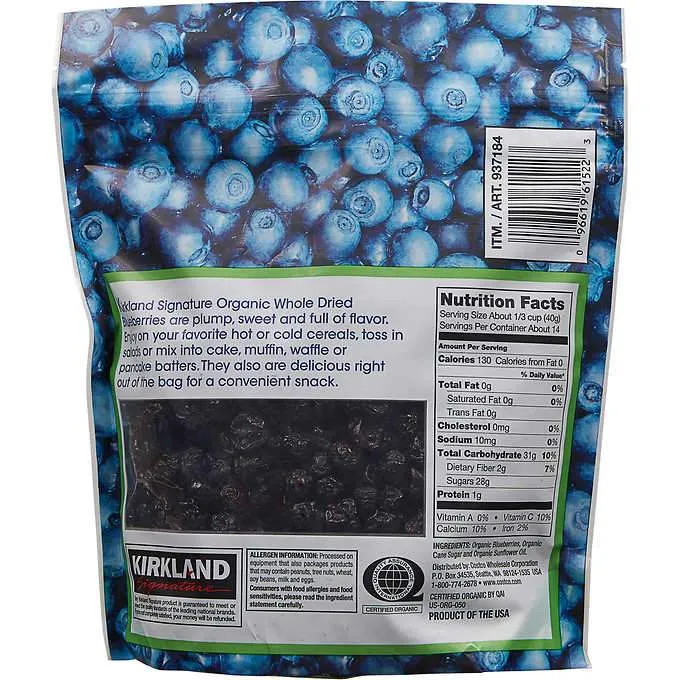 Kirkland Signature Whole Dried Blueberries