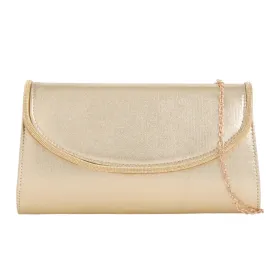 Koko Gold Metallic Clutch Bag with Sparkle Edge