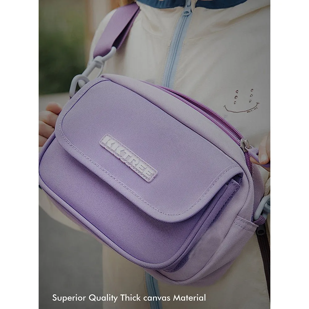 Lilac Canvas Material Casual Sling Bag for Kids