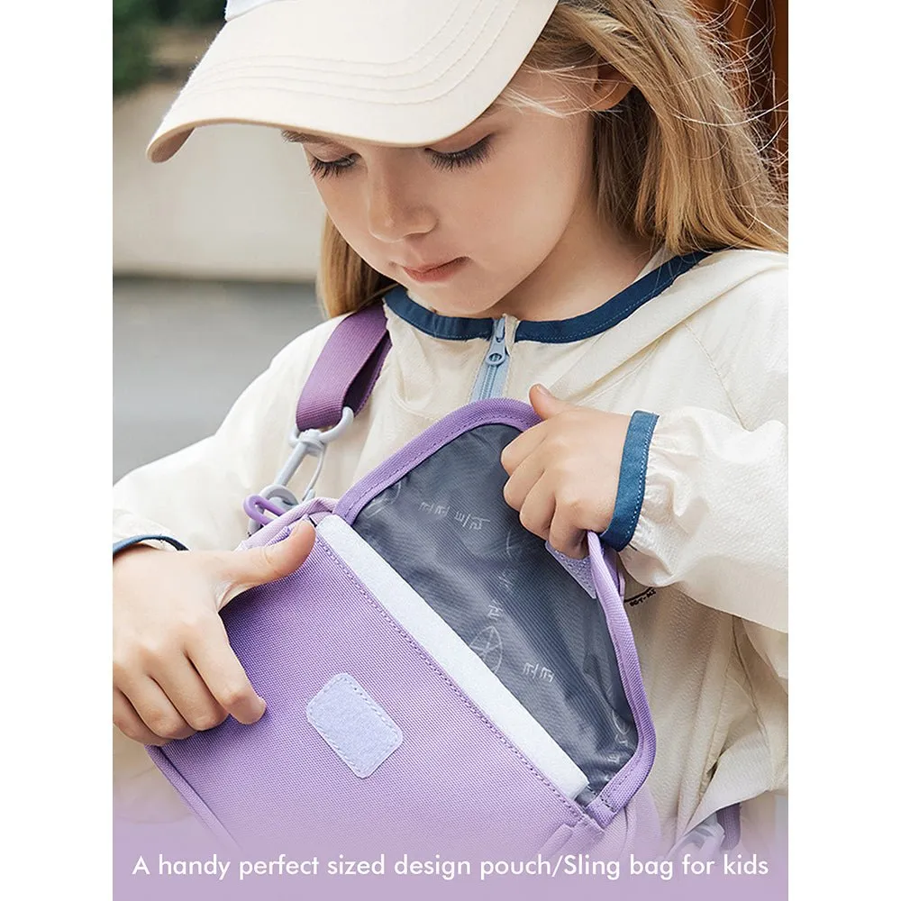 Lilac Canvas Material Casual Sling Bag for Kids