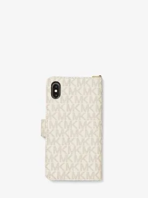 Logo Stripe Wristlet Folio Case For iPhone XS Max