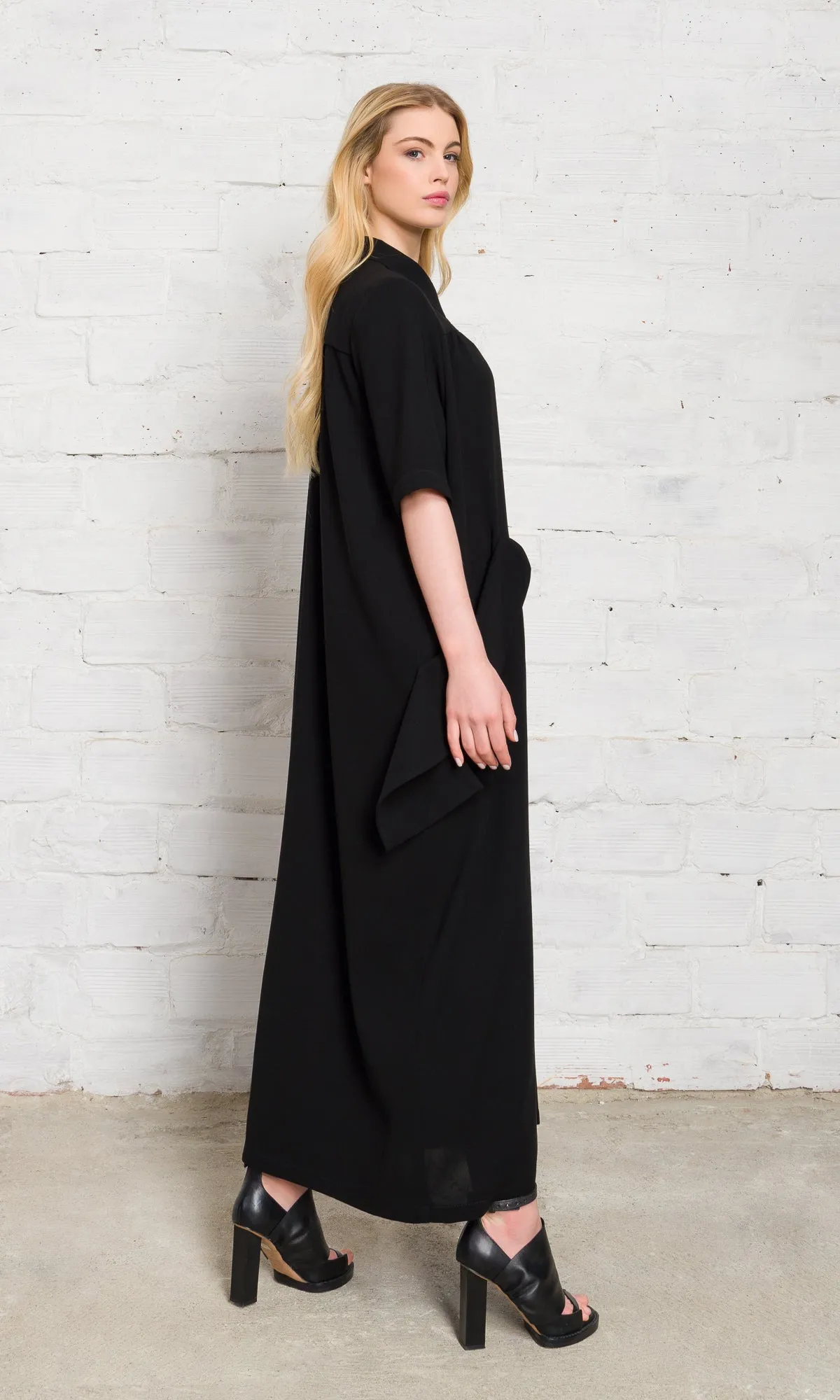 Long Shirt Dress with Large Pockets