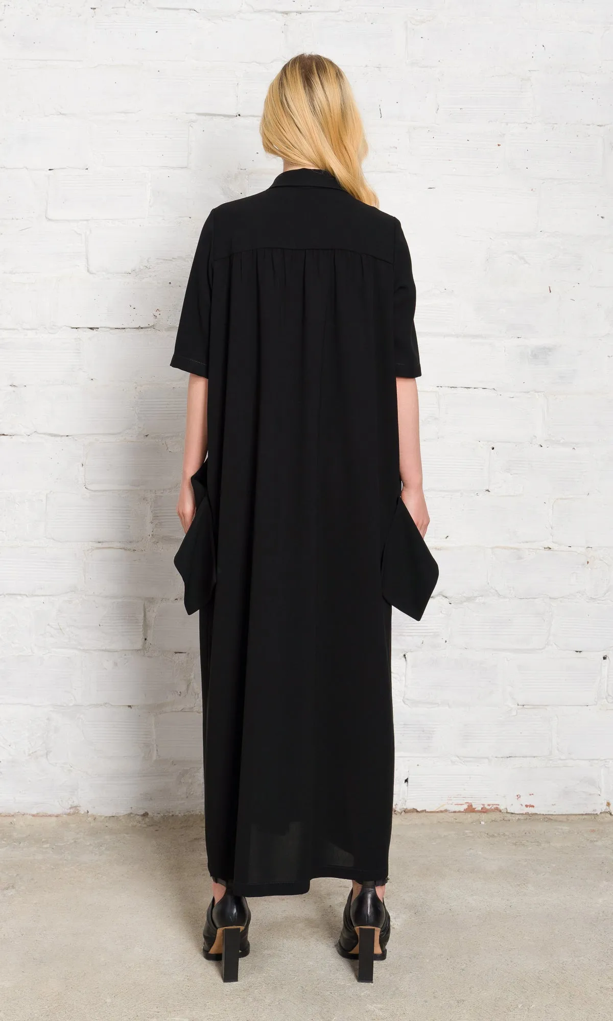 Long Shirt Dress with Large Pockets