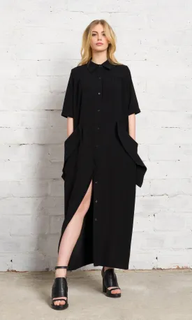 Long Shirt Dress with Large Pockets