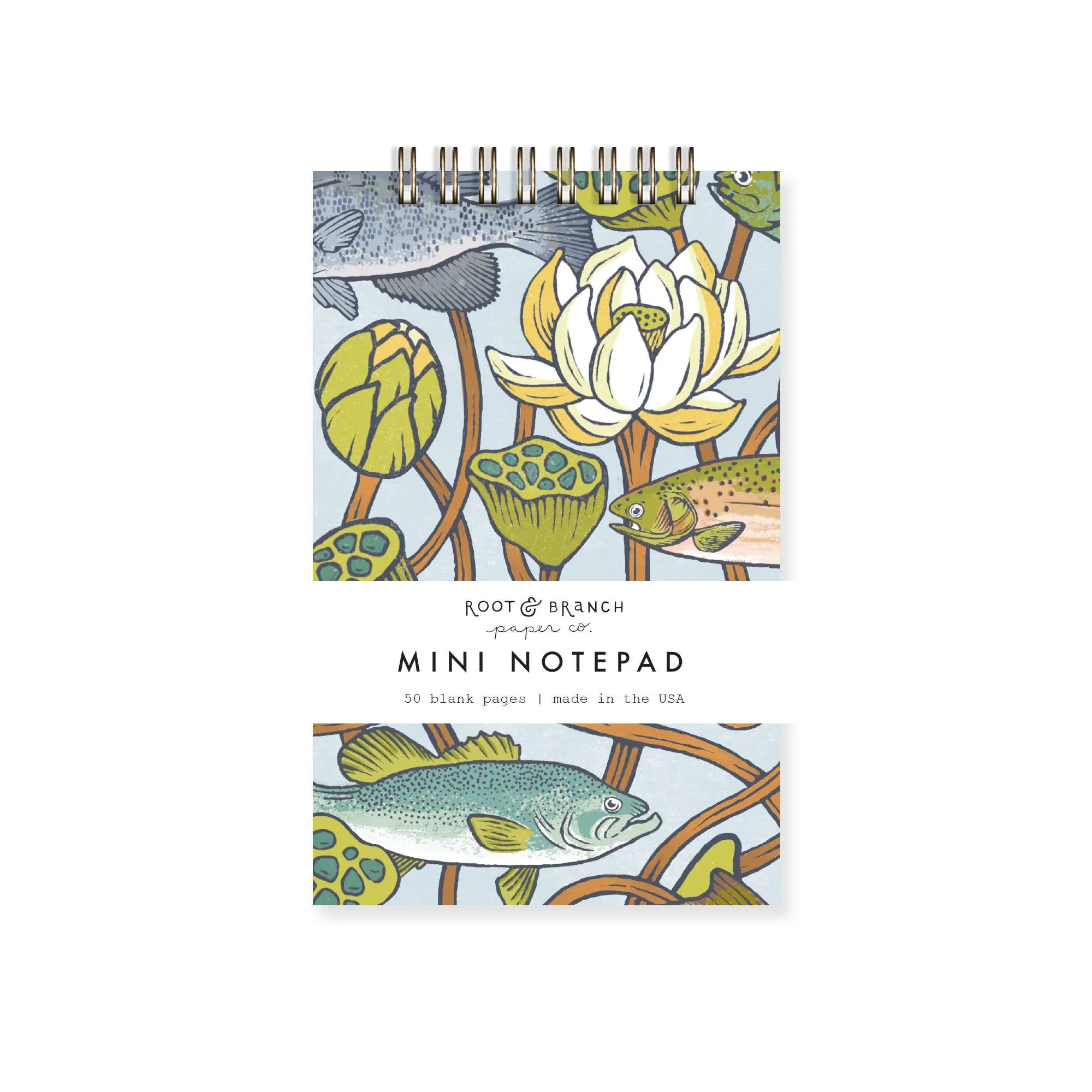 Lotus Pond Mini Spiral Notepad