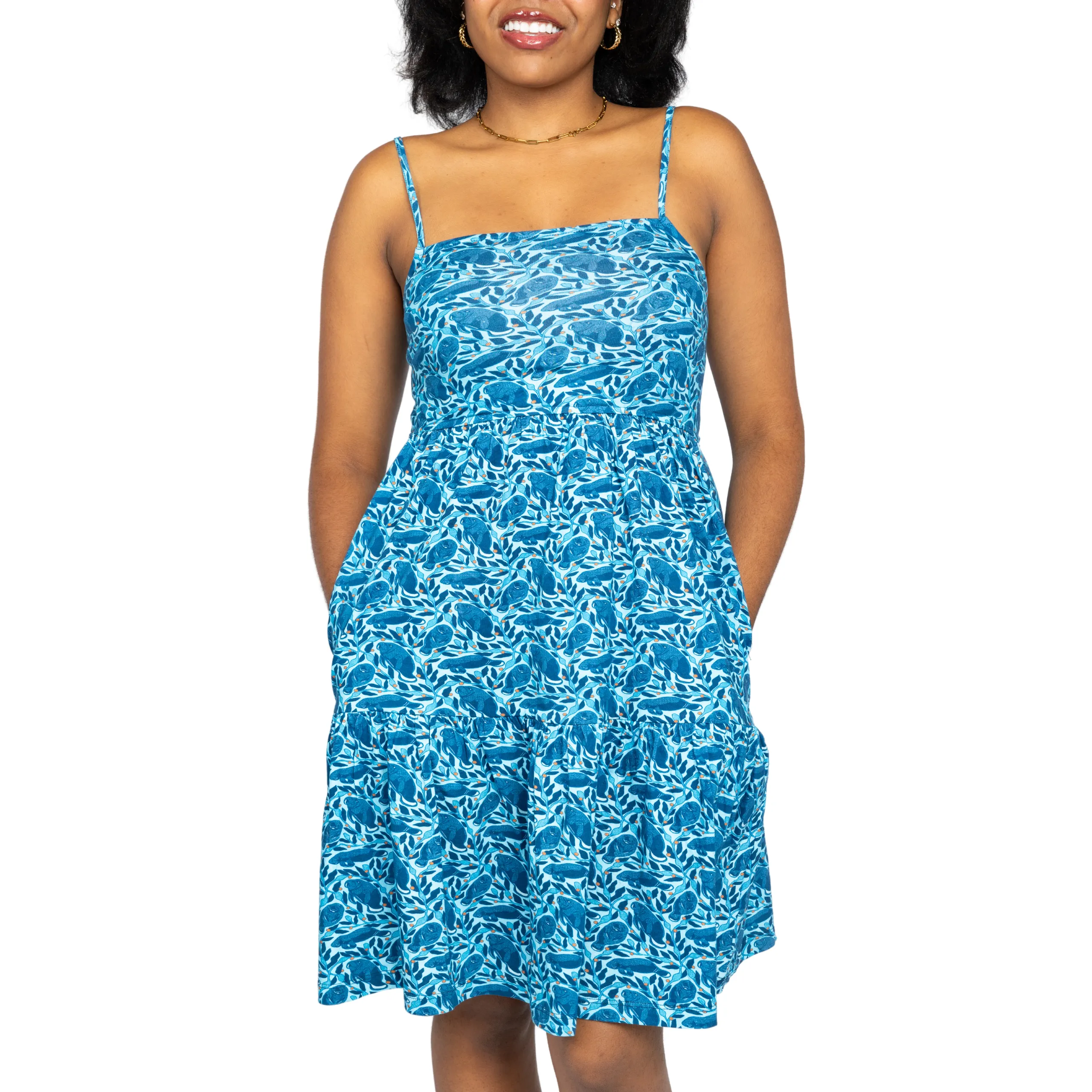 Manatees Sleeveless Frill Dress