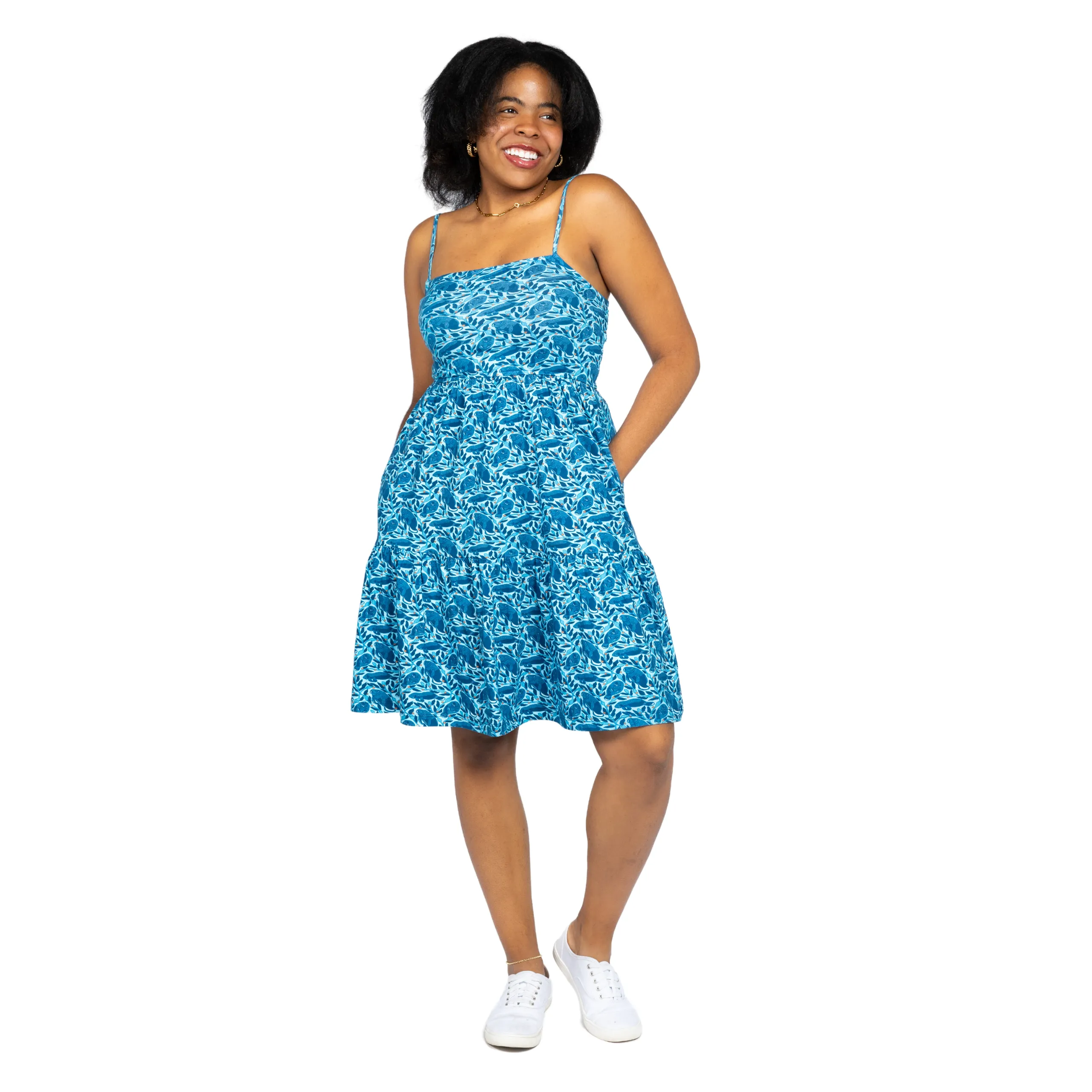 Manatees Sleeveless Frill Dress