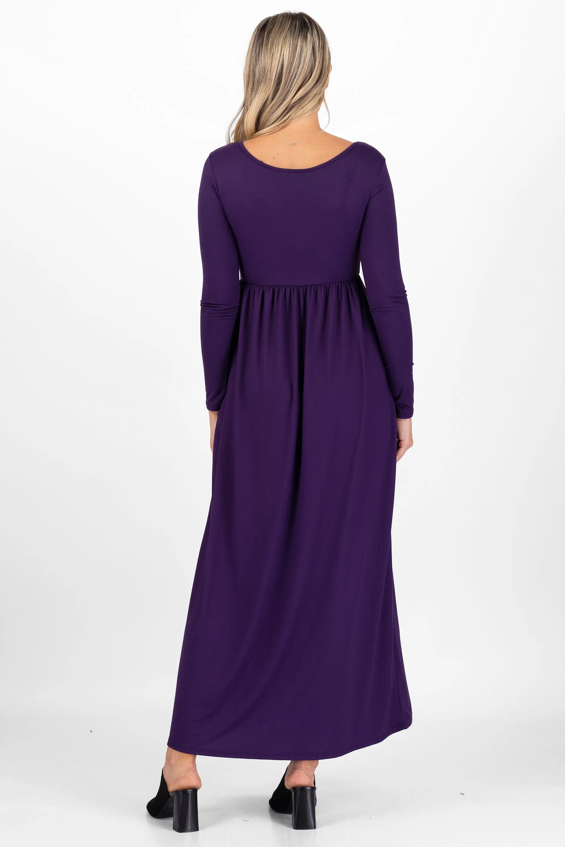 Maternity Long Sleeve Dress with Pockets