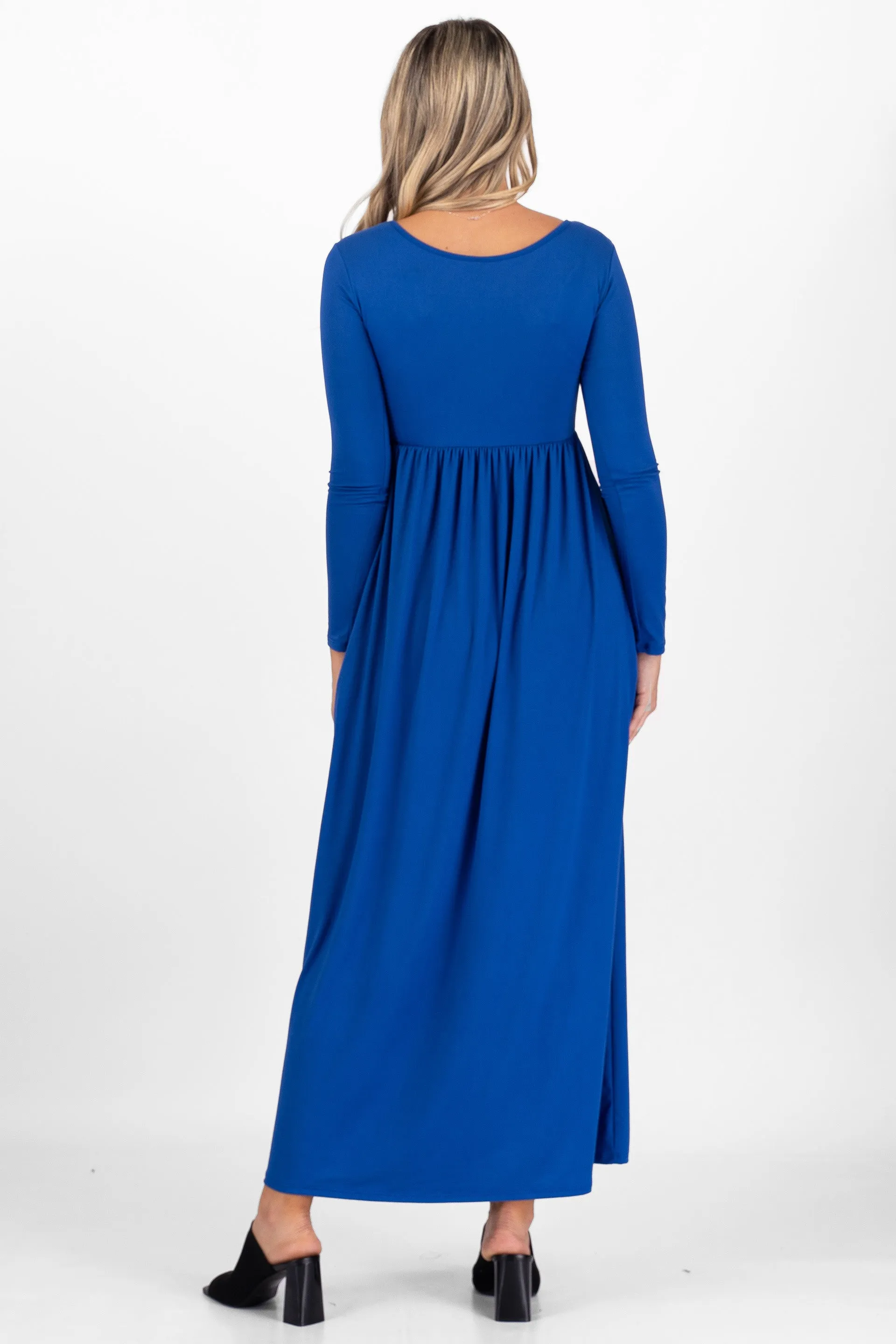 Maternity Long Sleeve Dress with Pockets