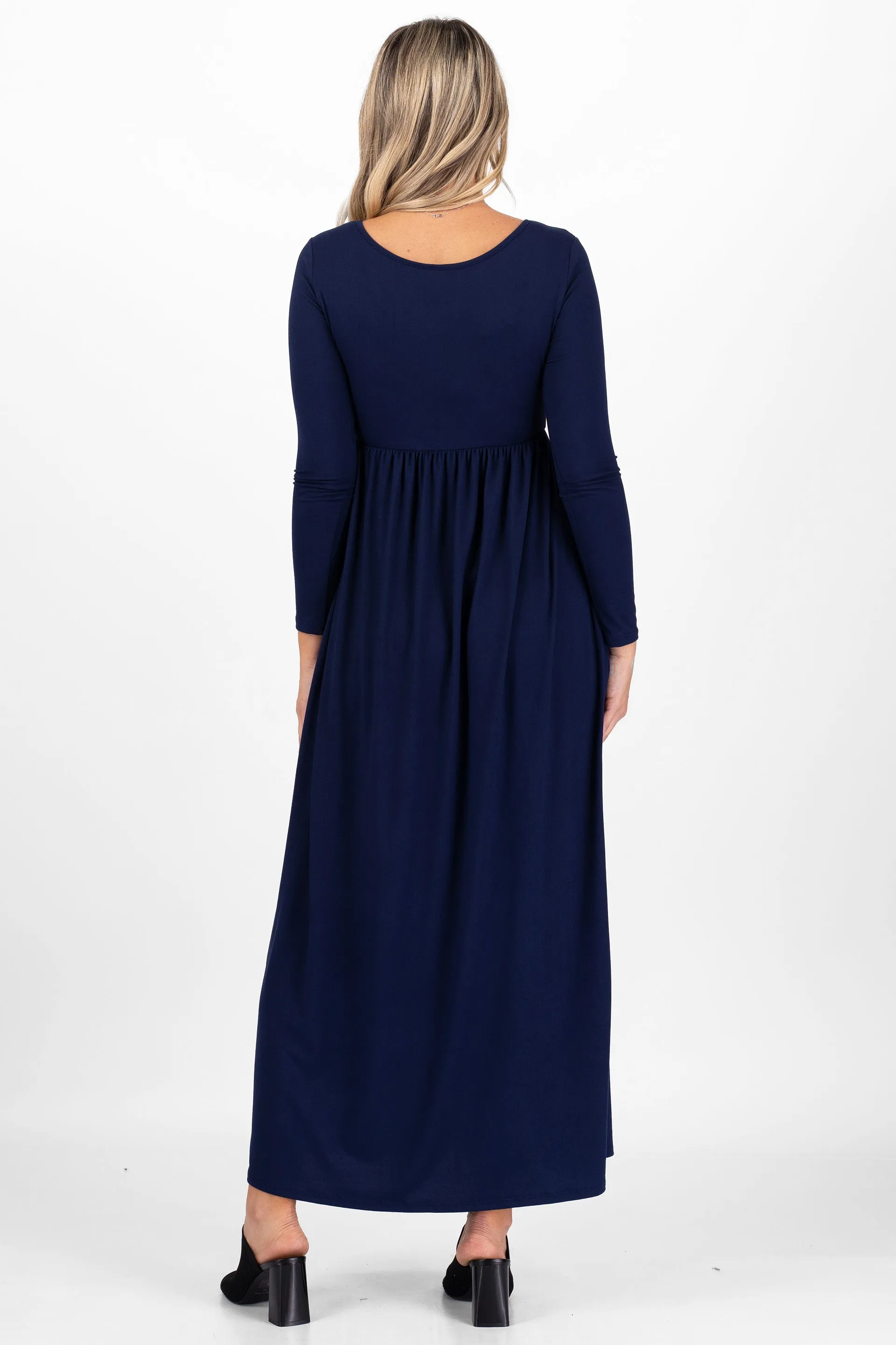 Maternity Long Sleeve Dress with Pockets