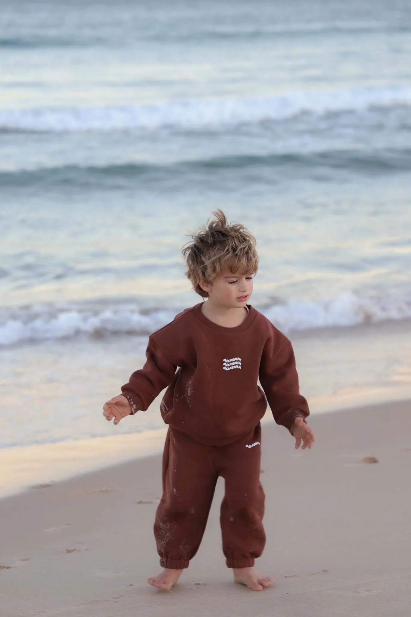 Mini Waves Crew Jumper (Chocolate)