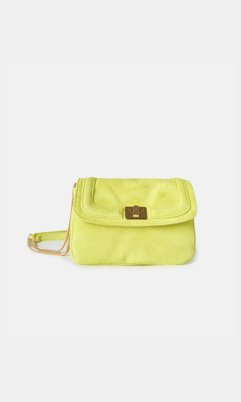 Momoni Mimi Flore Suede Bag -  Lime