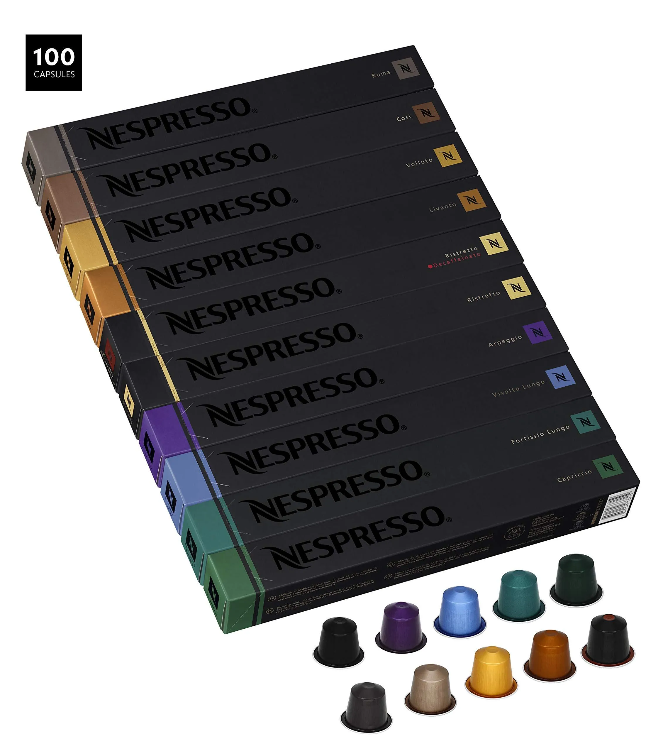 Nespresso OriginalLine Espresso, Variety Pack, 100 Capsules - "NOT Compatible with Vertuoline machines"