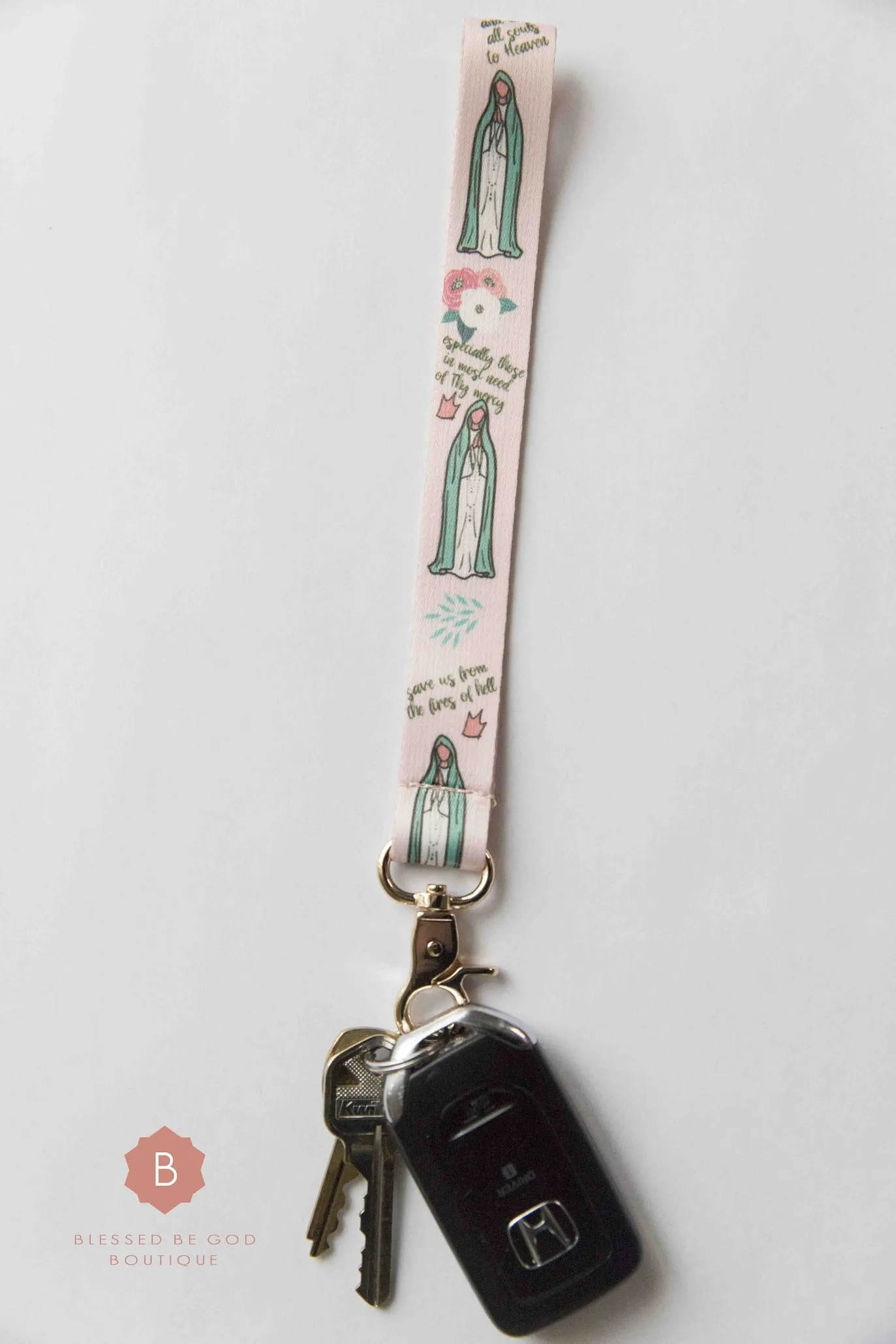 Our Lady Of Fatima Wristlet, Keychain