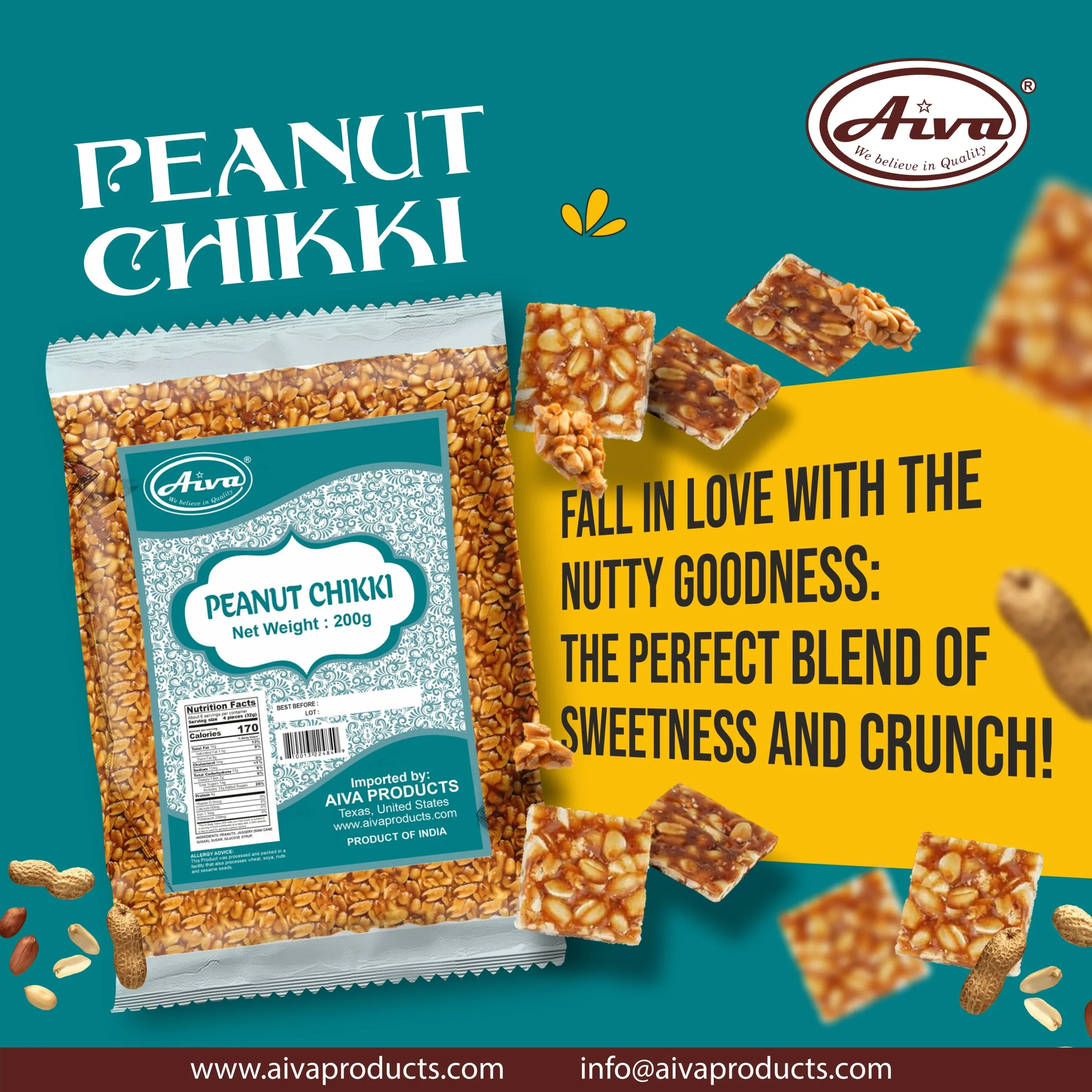 Peanut Chikki (Sing Chikki / Peanut Bar / Peanut Brittle/ Chikki) | Natural