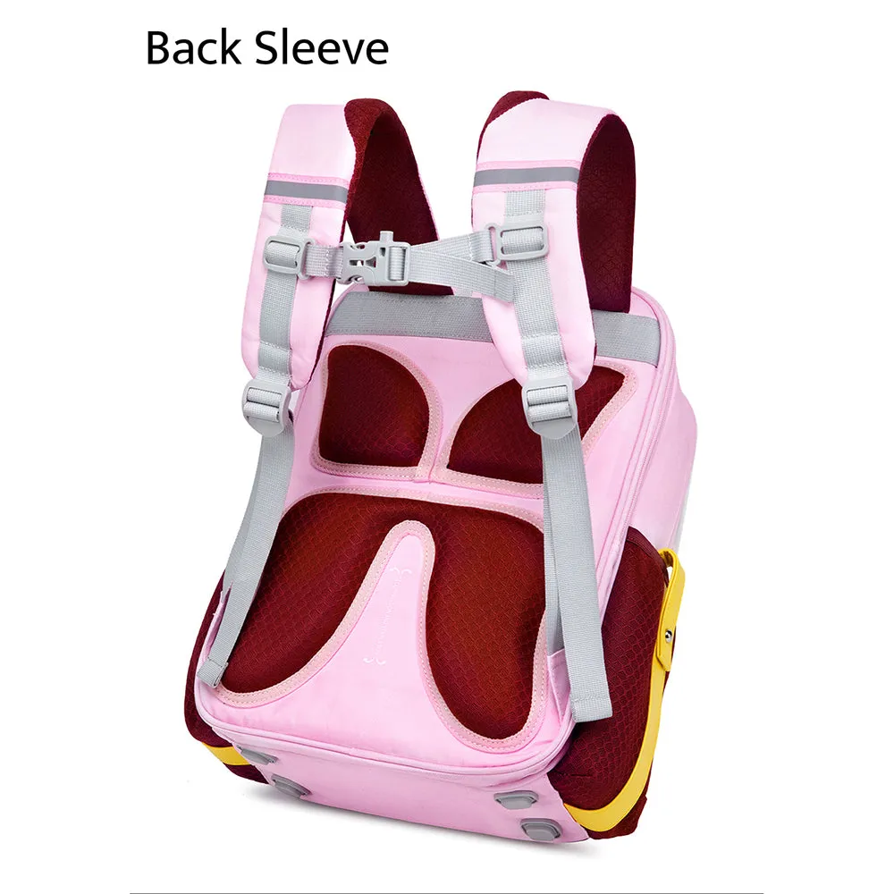 Pink & Maroon 3 stripes Ergonomic School Backpack for Kids.