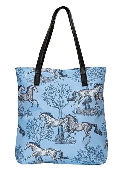 "Lila" Blue Toile Tote