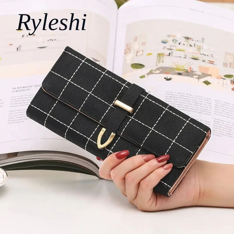 Ryleshi Long Plaid PU Leather Women Wallet