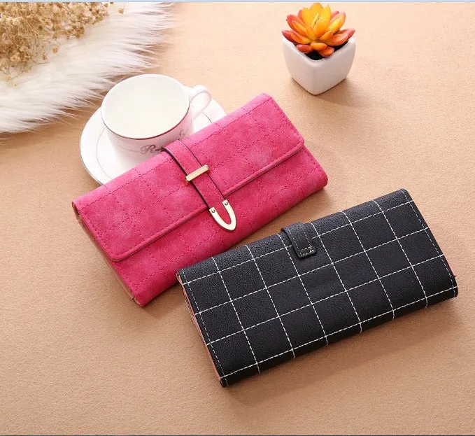 Ryleshi Long Plaid PU Leather Women Wallet